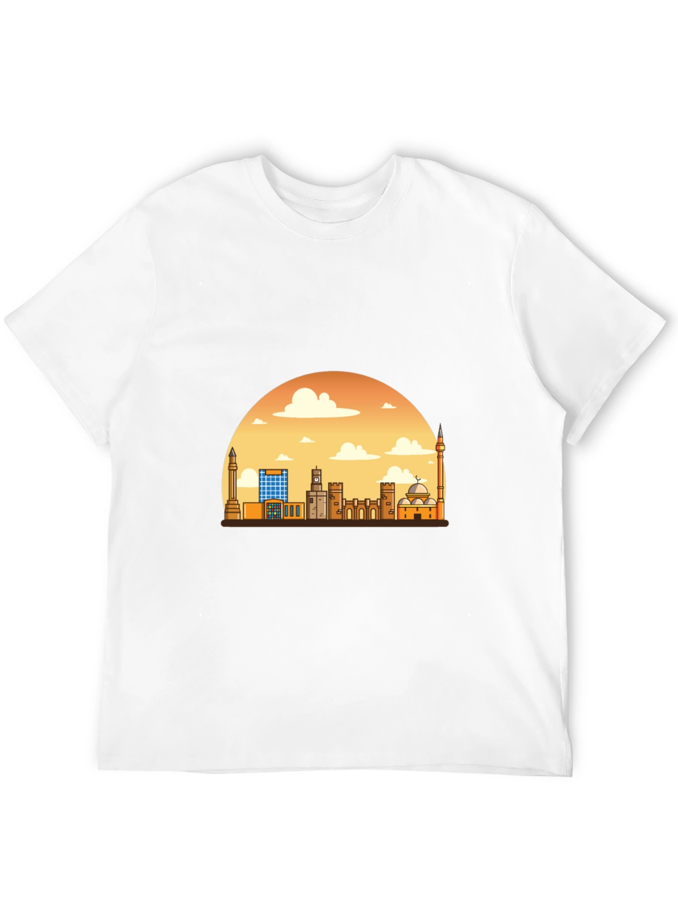Cityscape Sunset Graphic Tee - Black