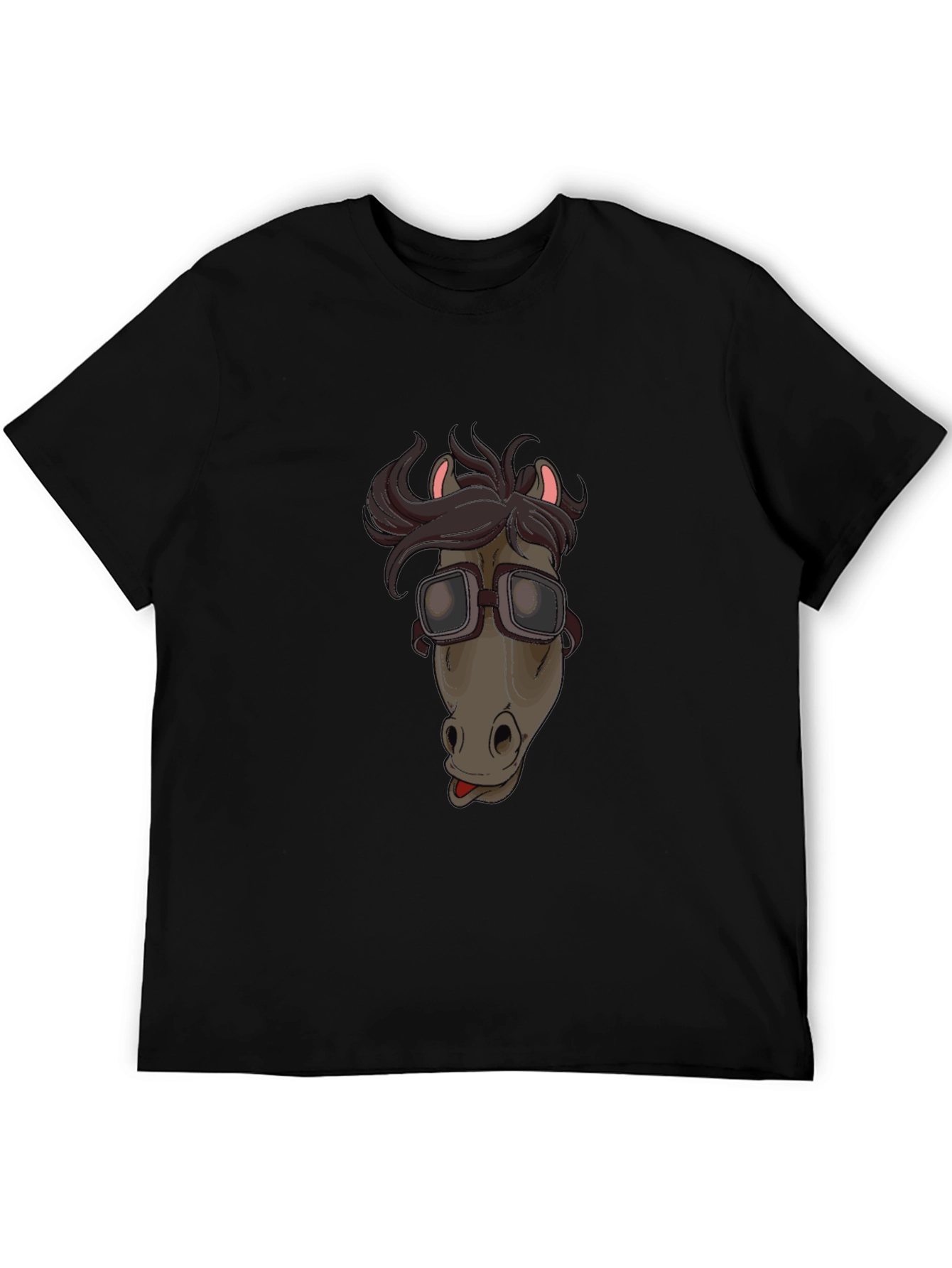 Funny Horse with Goggles Graphic T-Shirt