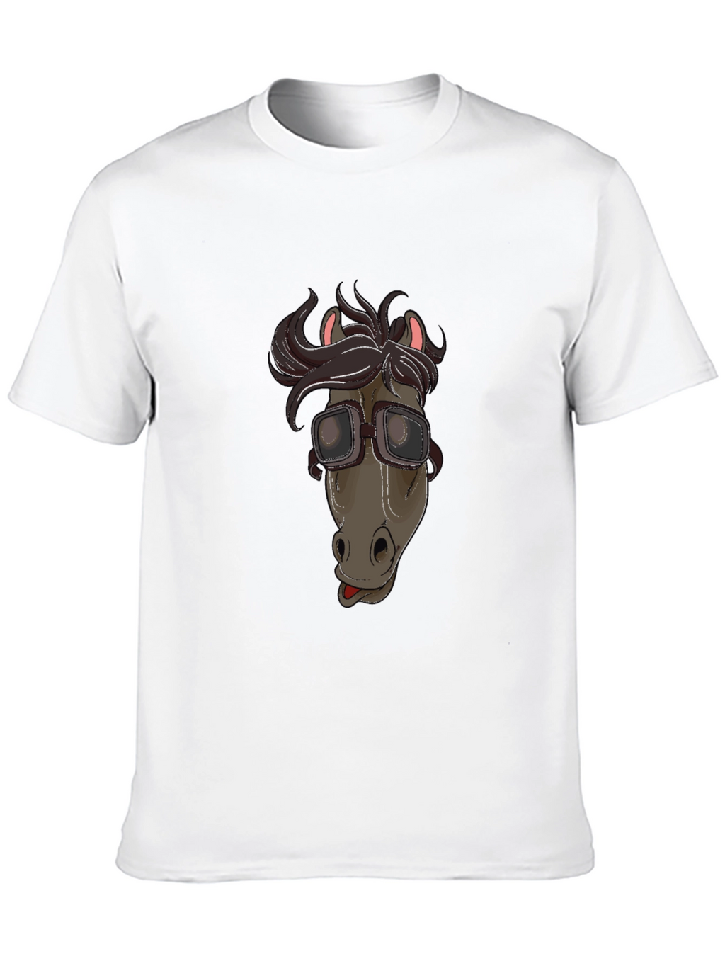 Funny Horse with Goggles Graphic T-Shirt