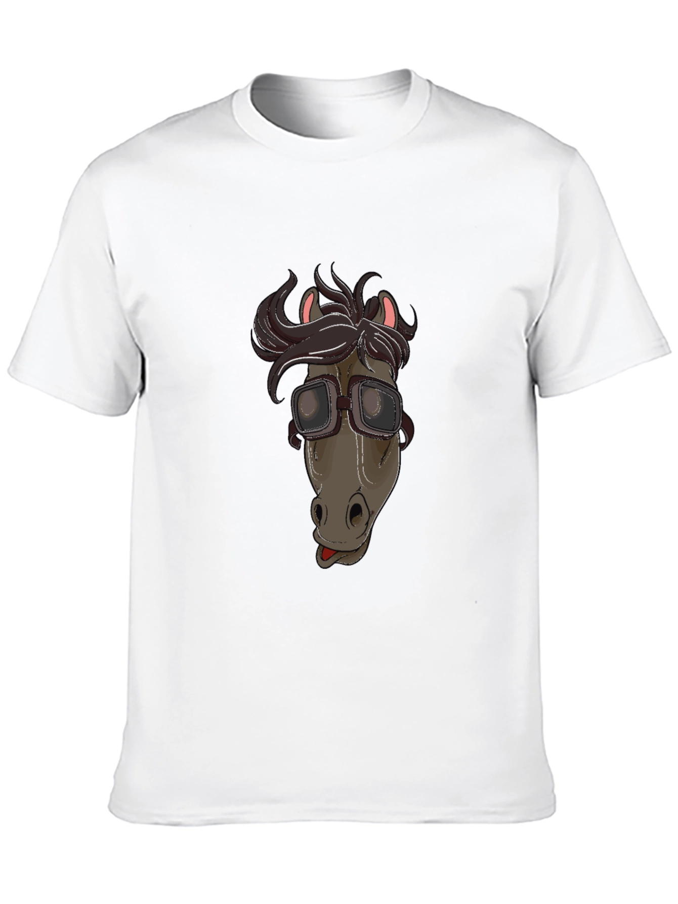 Funny Horse with Goggles Graphic T-Shirt