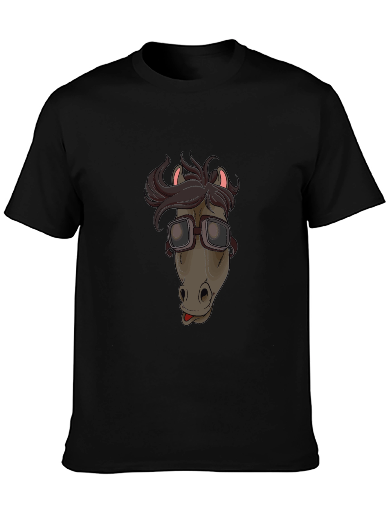 Funny Horse with Goggles Graphic T-Shirt