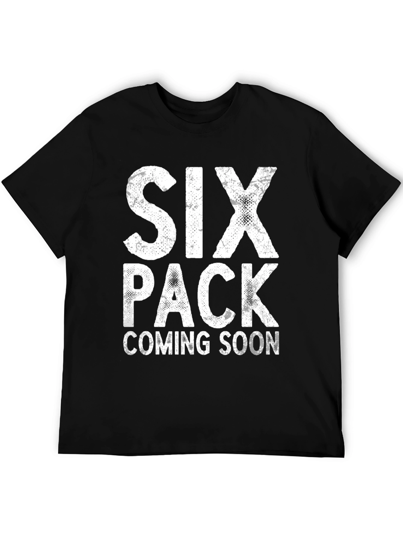 Six Pack Coming Soon Funny Mens Black T-Shirt