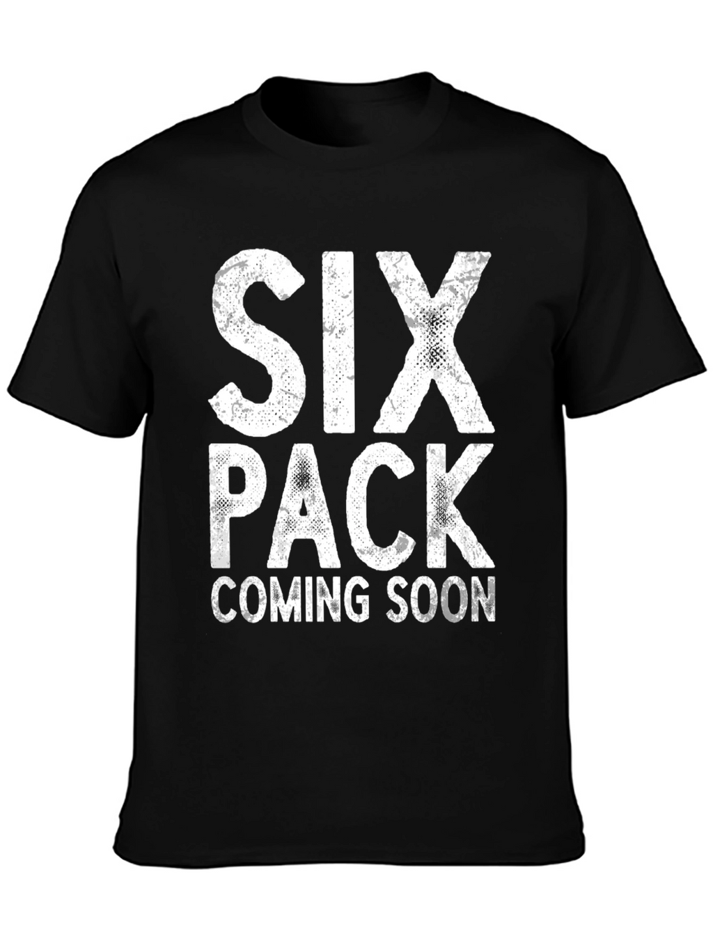 Six Pack Coming Soon Funny Mens Black T-Shirt