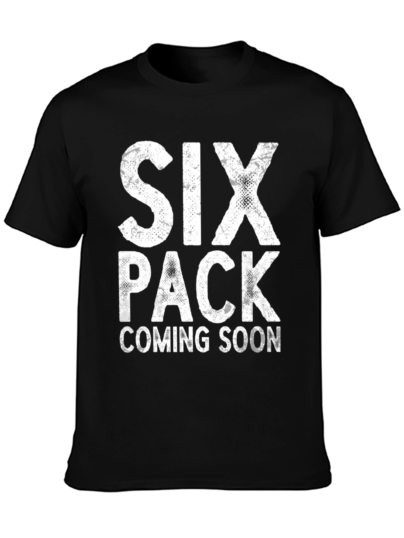 Six Pack Coming Soon Funny Mens Black T-Shirt