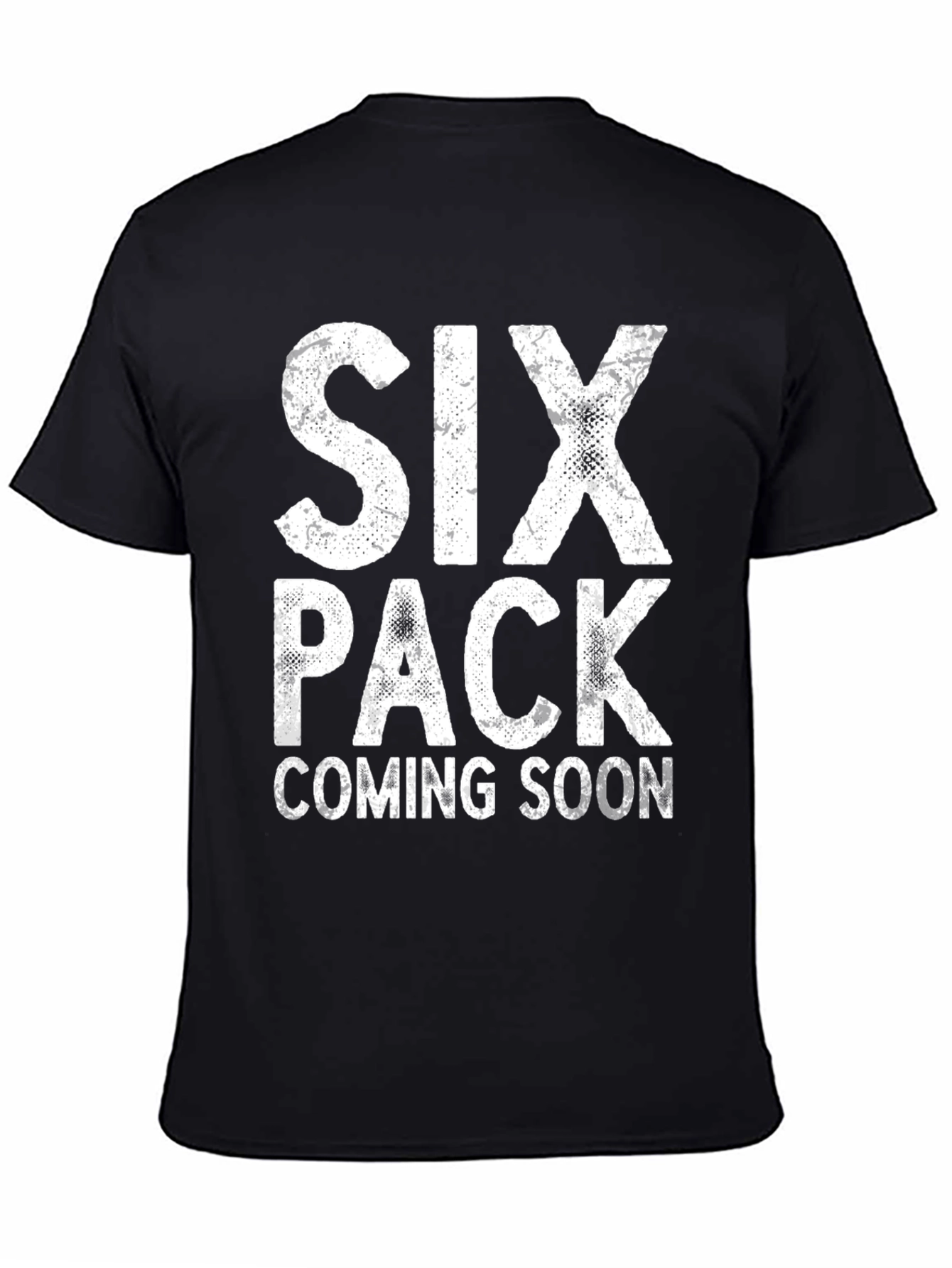 Six Pack Coming Soon Funny Mens Black T-Shirt