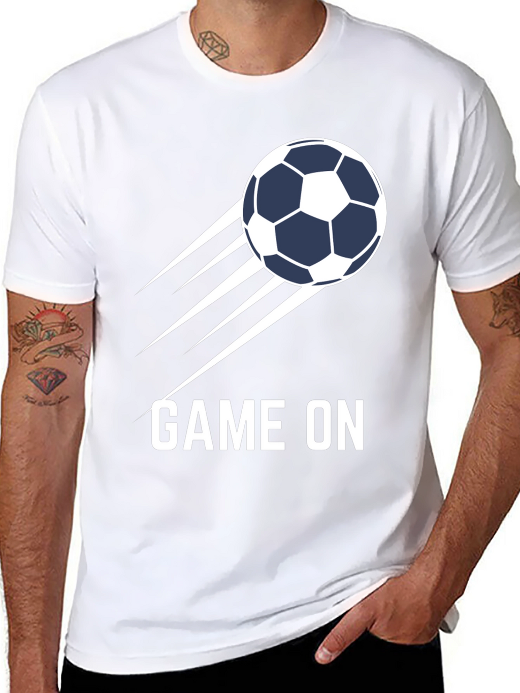 Game On Soccer Ball Graphic Tee - Black