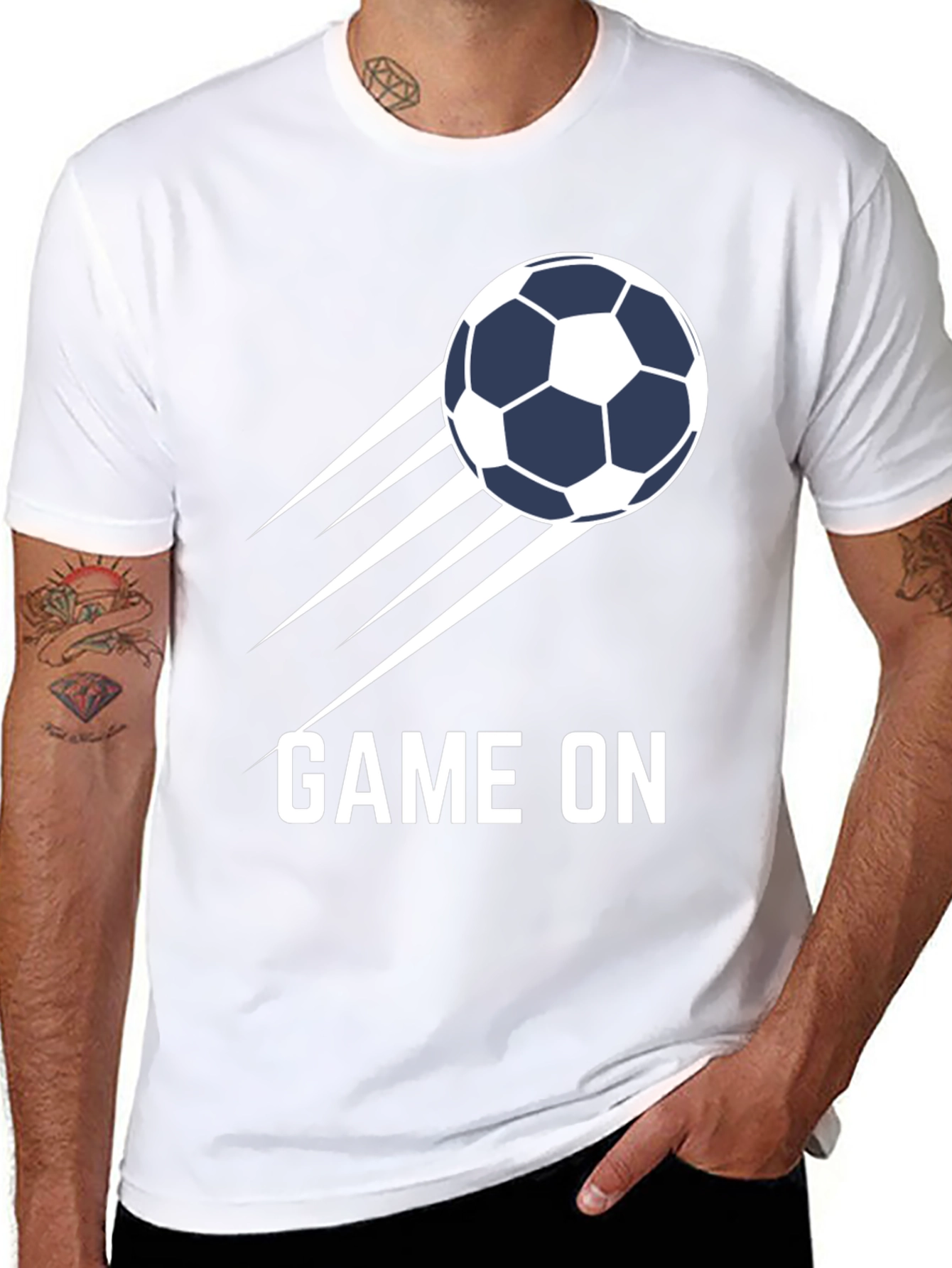 Game On Soccer Ball Graphic Tee - Black