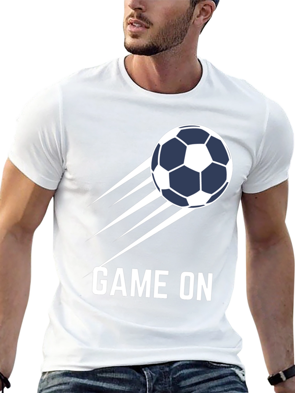 Game On Soccer Ball Graphic Tee - Black