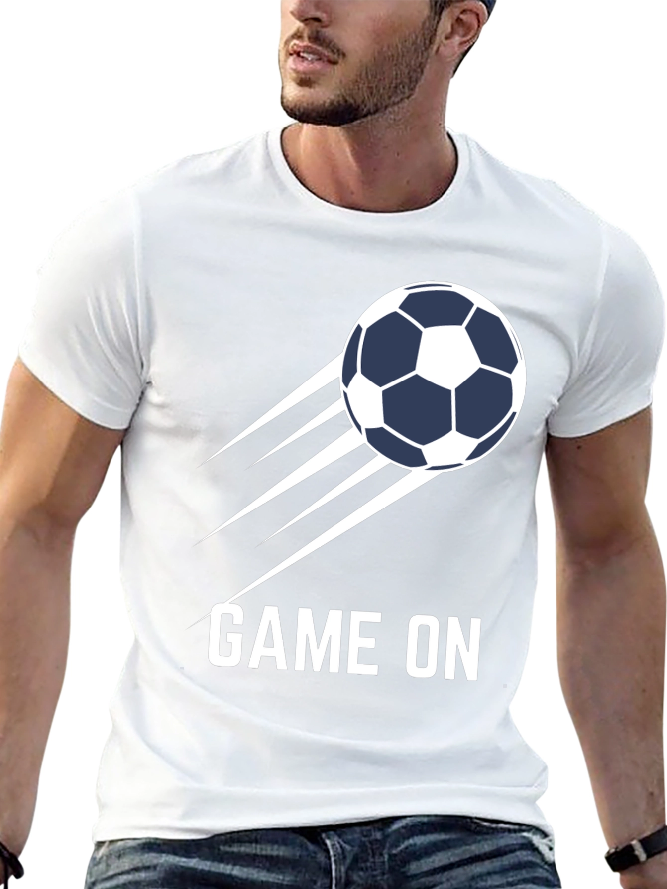 Game On Soccer Ball Graphic Tee - Black