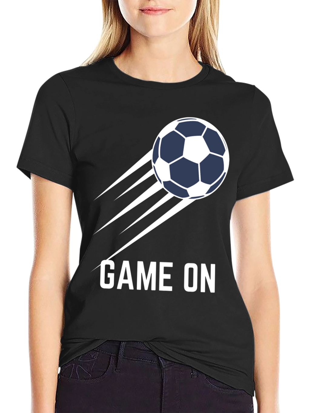 Game On Soccer Ball Graphic Tee - Black