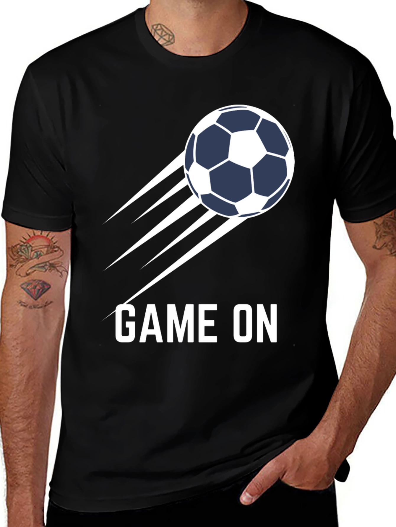 Game On Soccer Ball Graphic Tee - Black