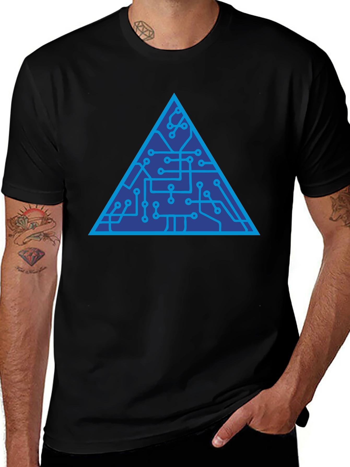 Tech Triangle Graphic Tee - Modern Style