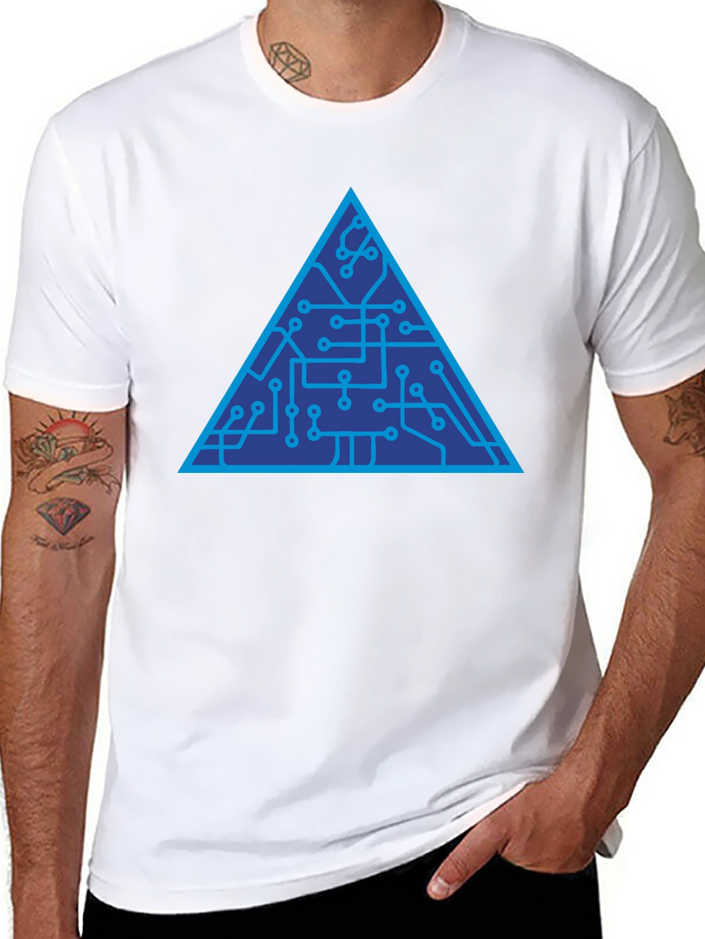Tech Triangle Graphic Tee - Modern Style