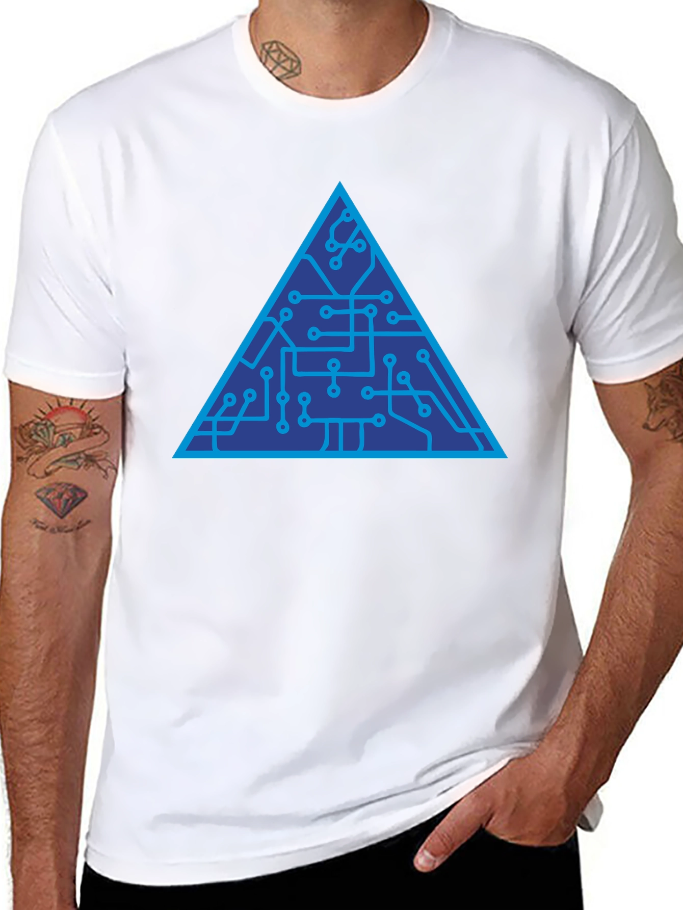 Tech Triangle Graphic Tee - Modern Style