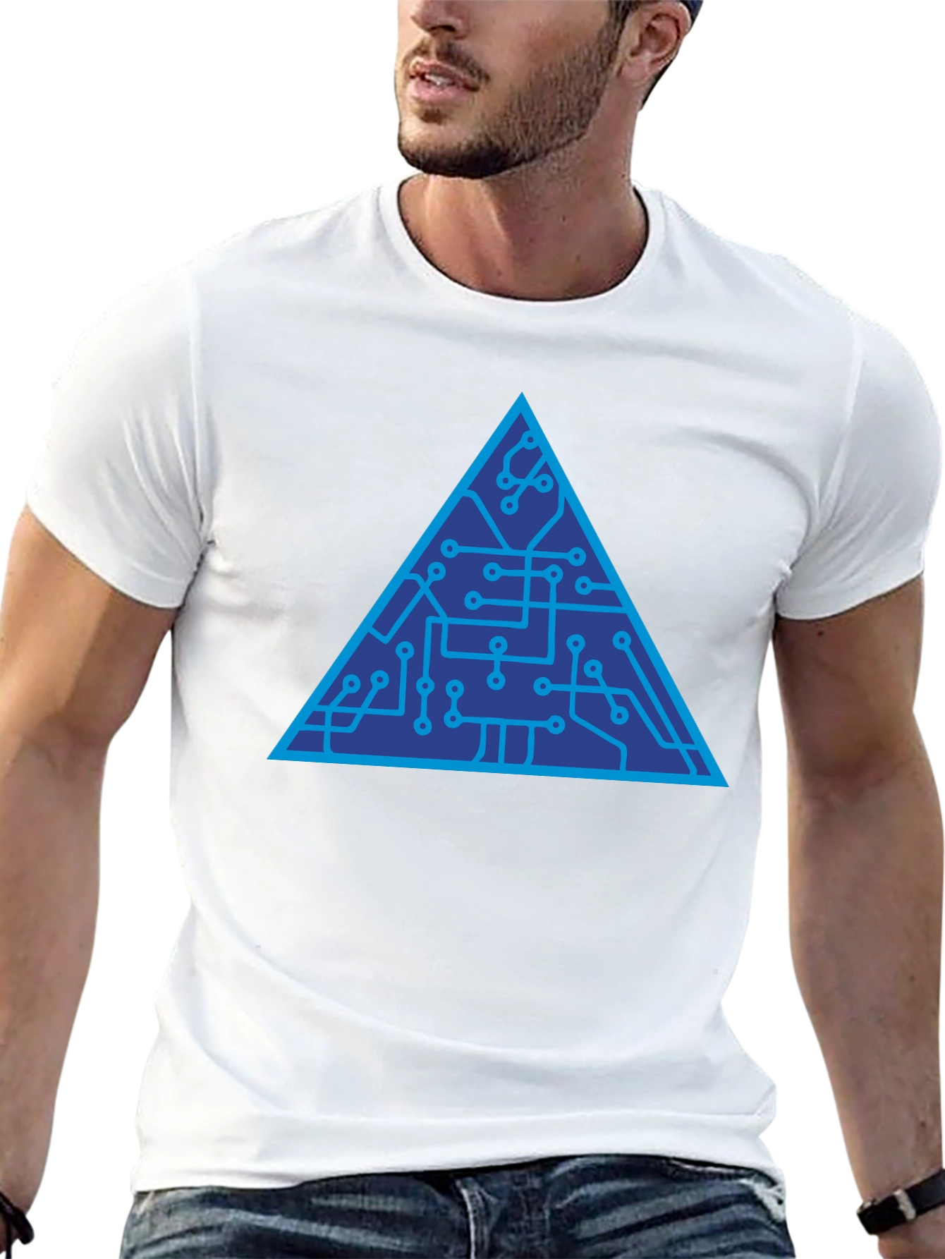 Tech Triangle Graphic Tee - Modern Style