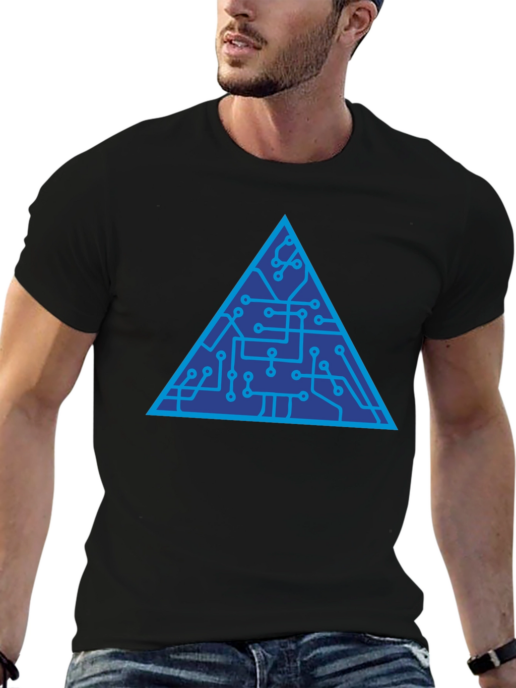 Tech Triangle Graphic Tee - Modern Style