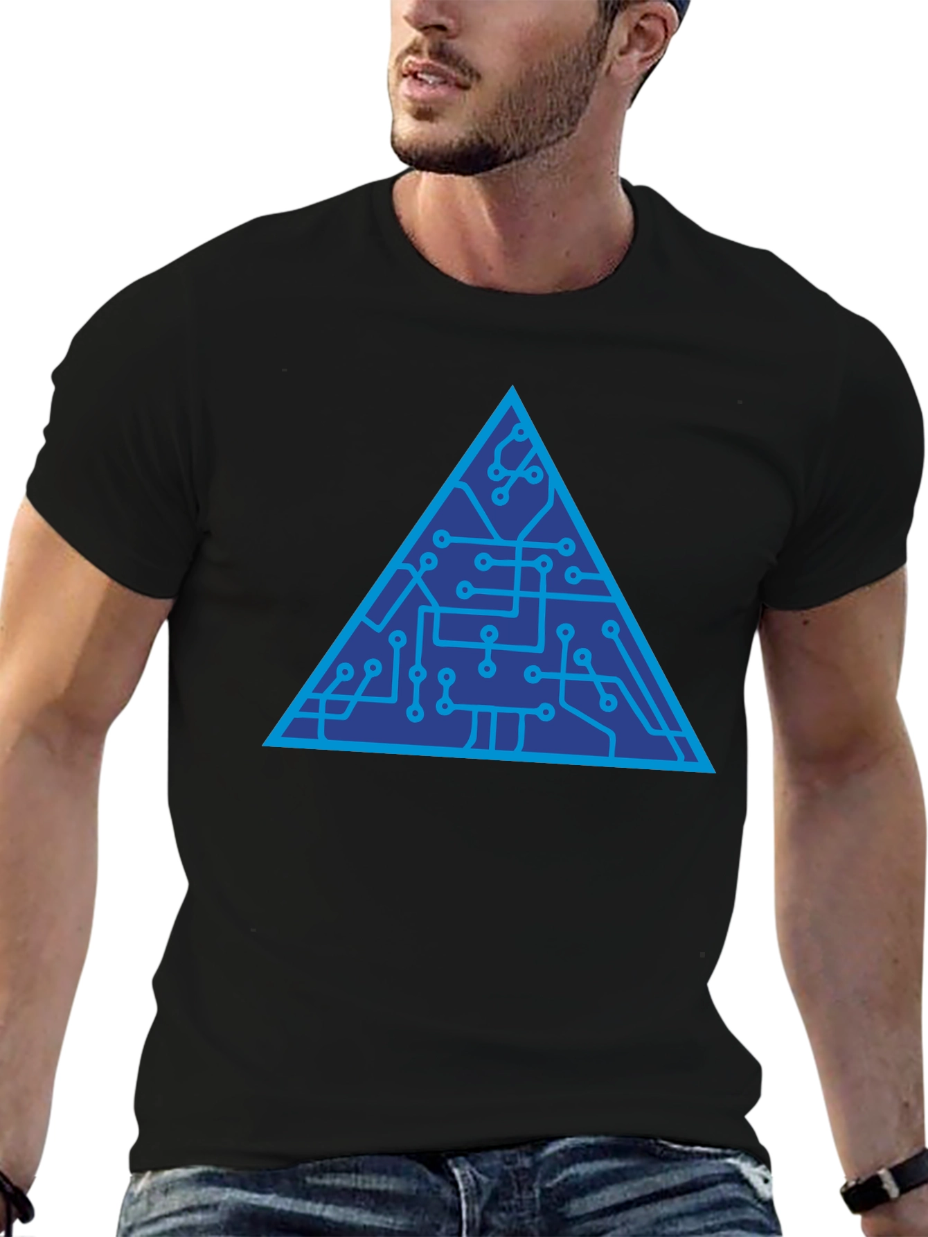 Tech Triangle Graphic Tee - Modern Style