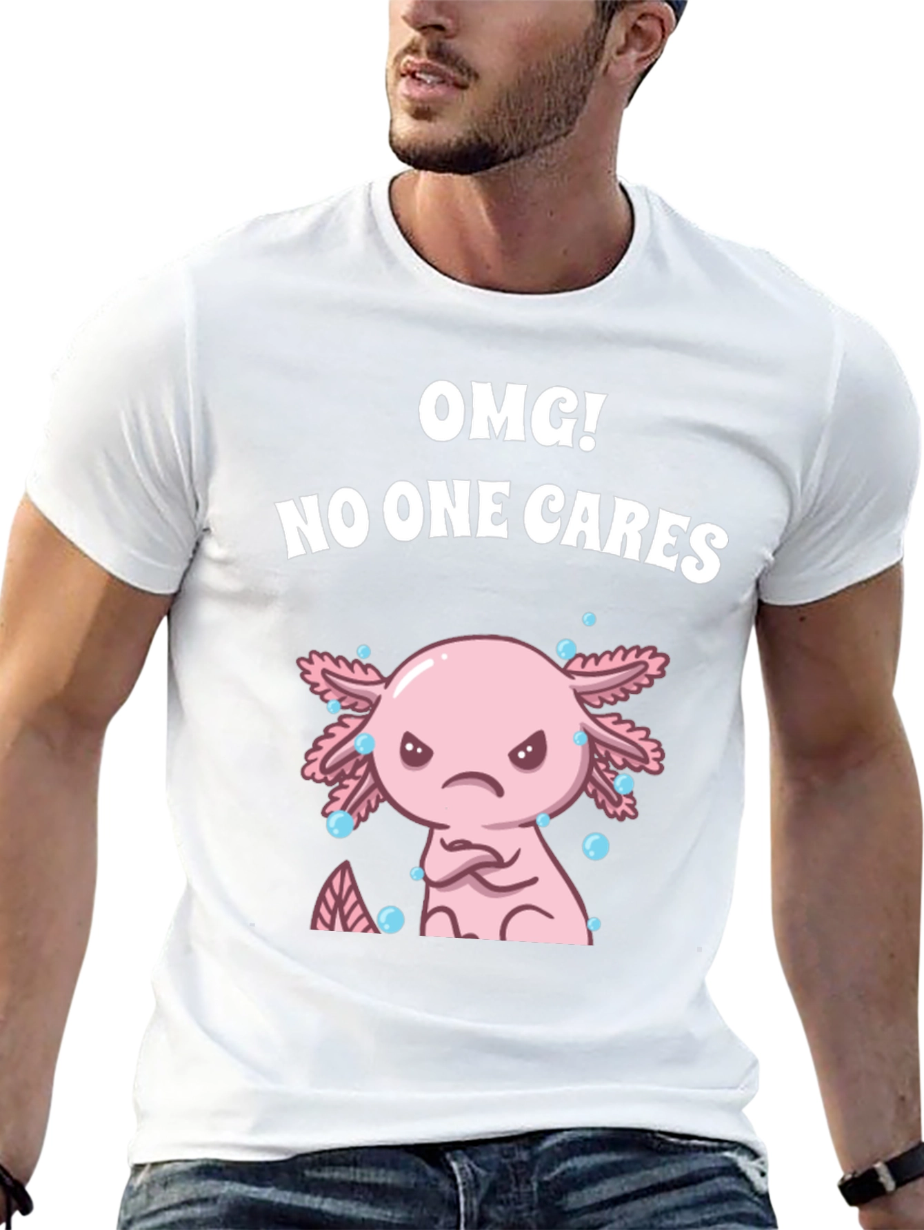 OMG! No One Cares Axolotl Graphic Tee
