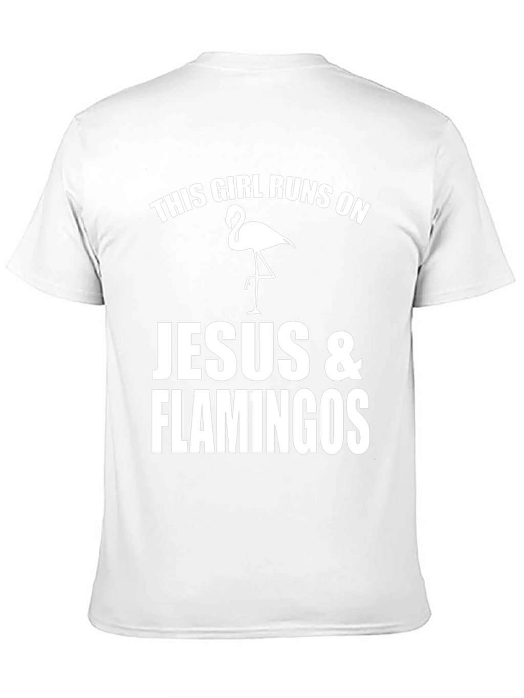 Funny Girls Jesus & Flamingos Graphic T-Shirt