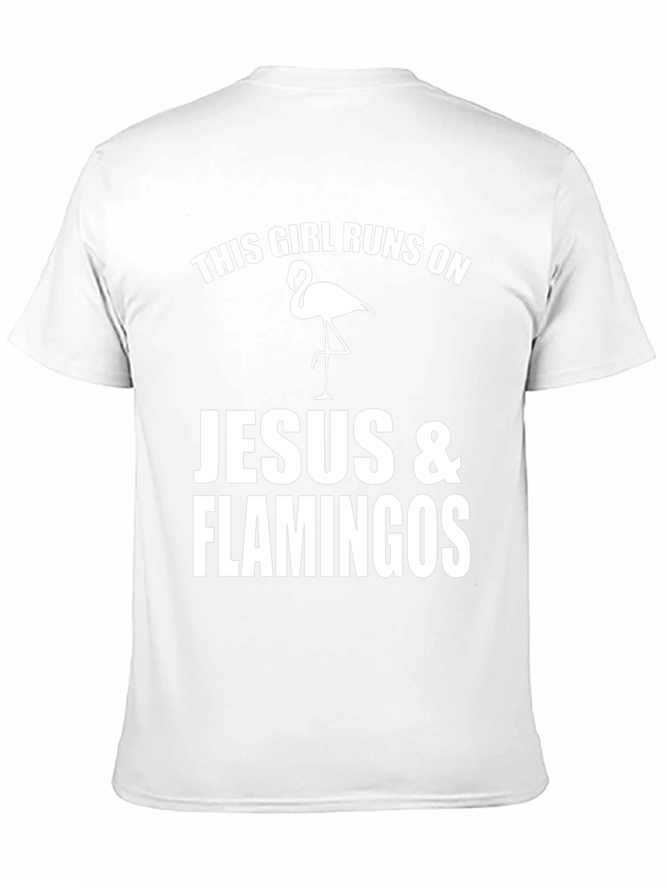 Funny Girls Jesus & Flamingos Graphic T-Shirt