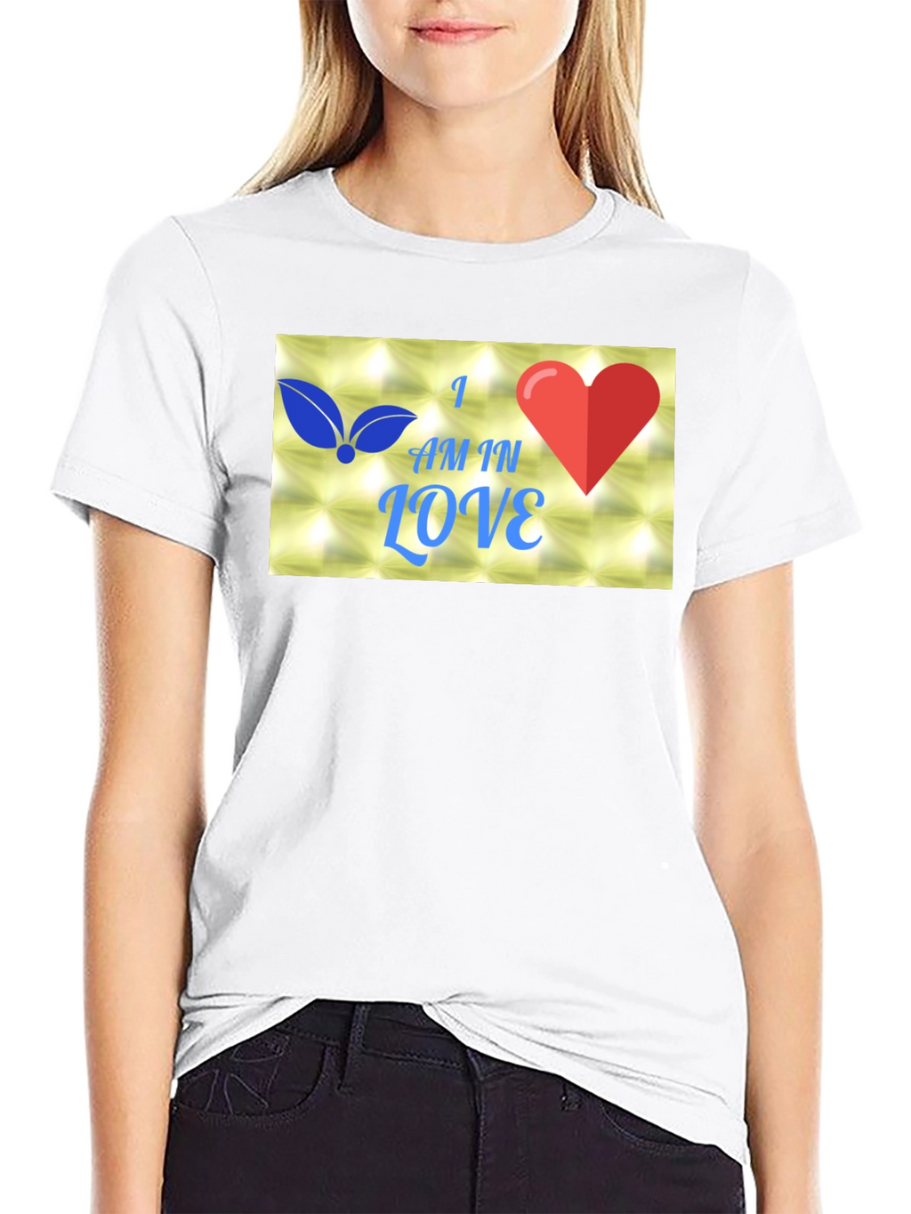 I Am In Love Graphic Black T-Shirt