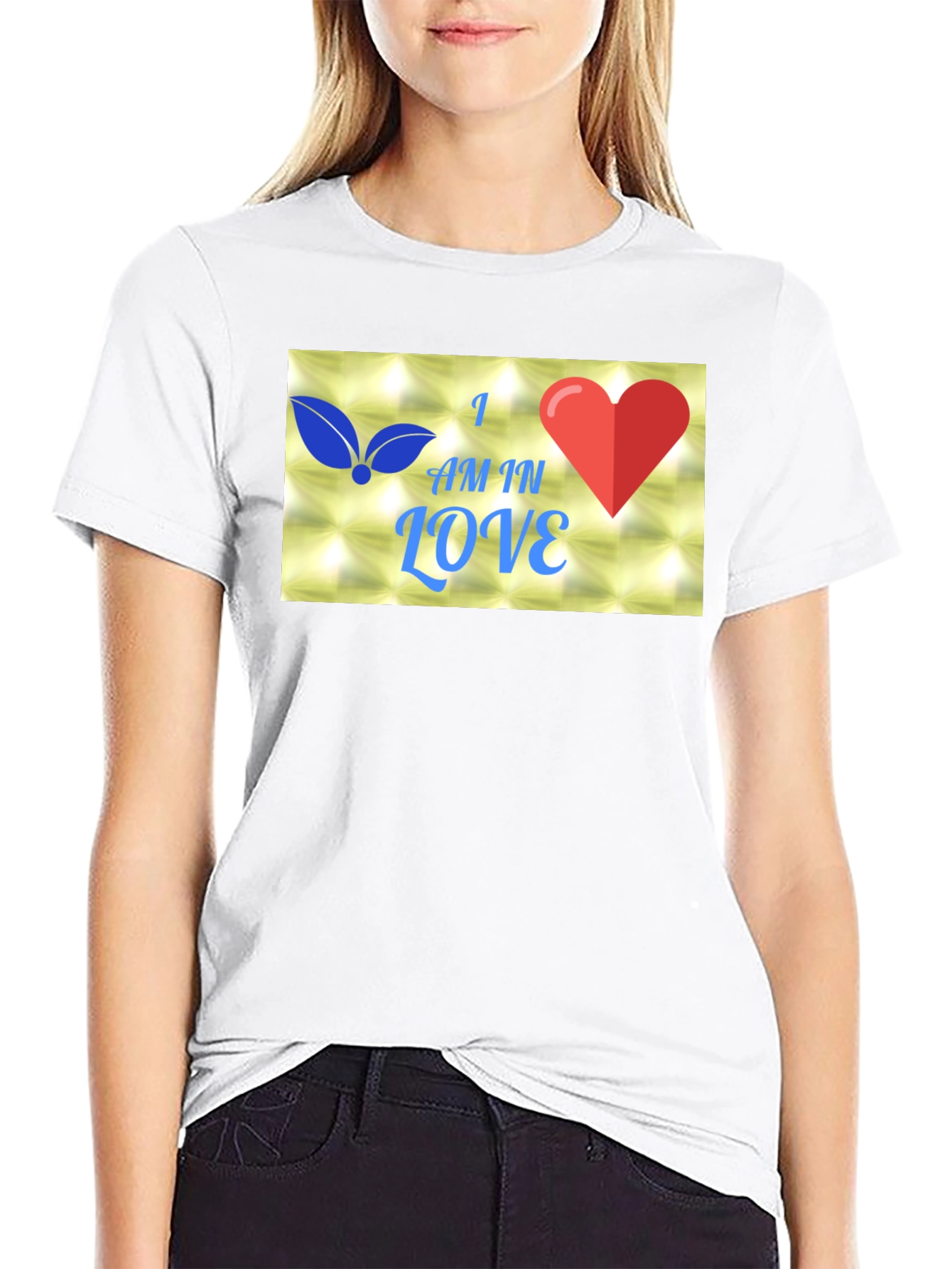 I Am In Love Graphic Black T-Shirt