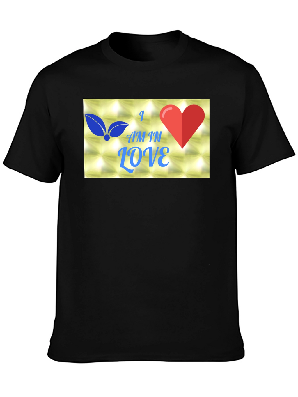 I Am In Love Graphic Black T-Shirt