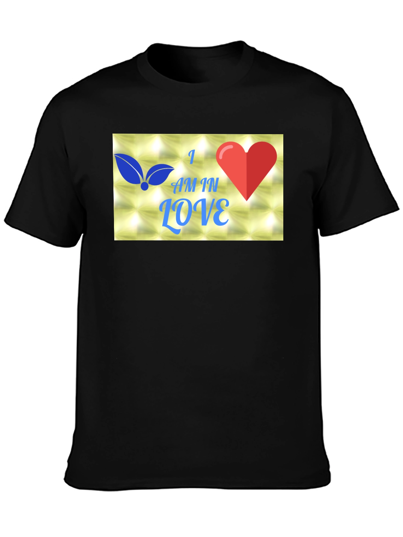 I Am In Love Graphic Black T-Shirt