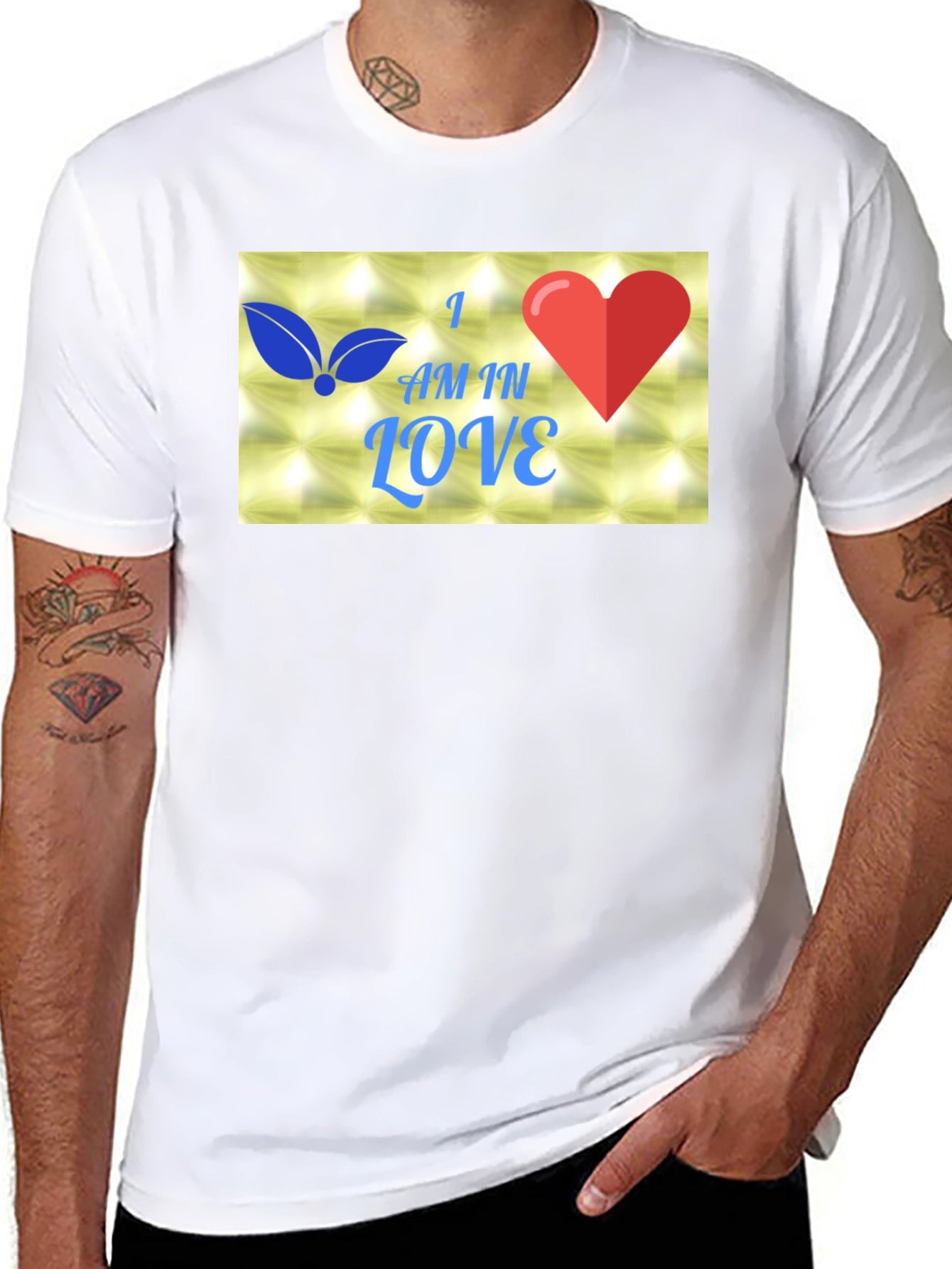 I Am In Love Graphic Black T-Shirt
