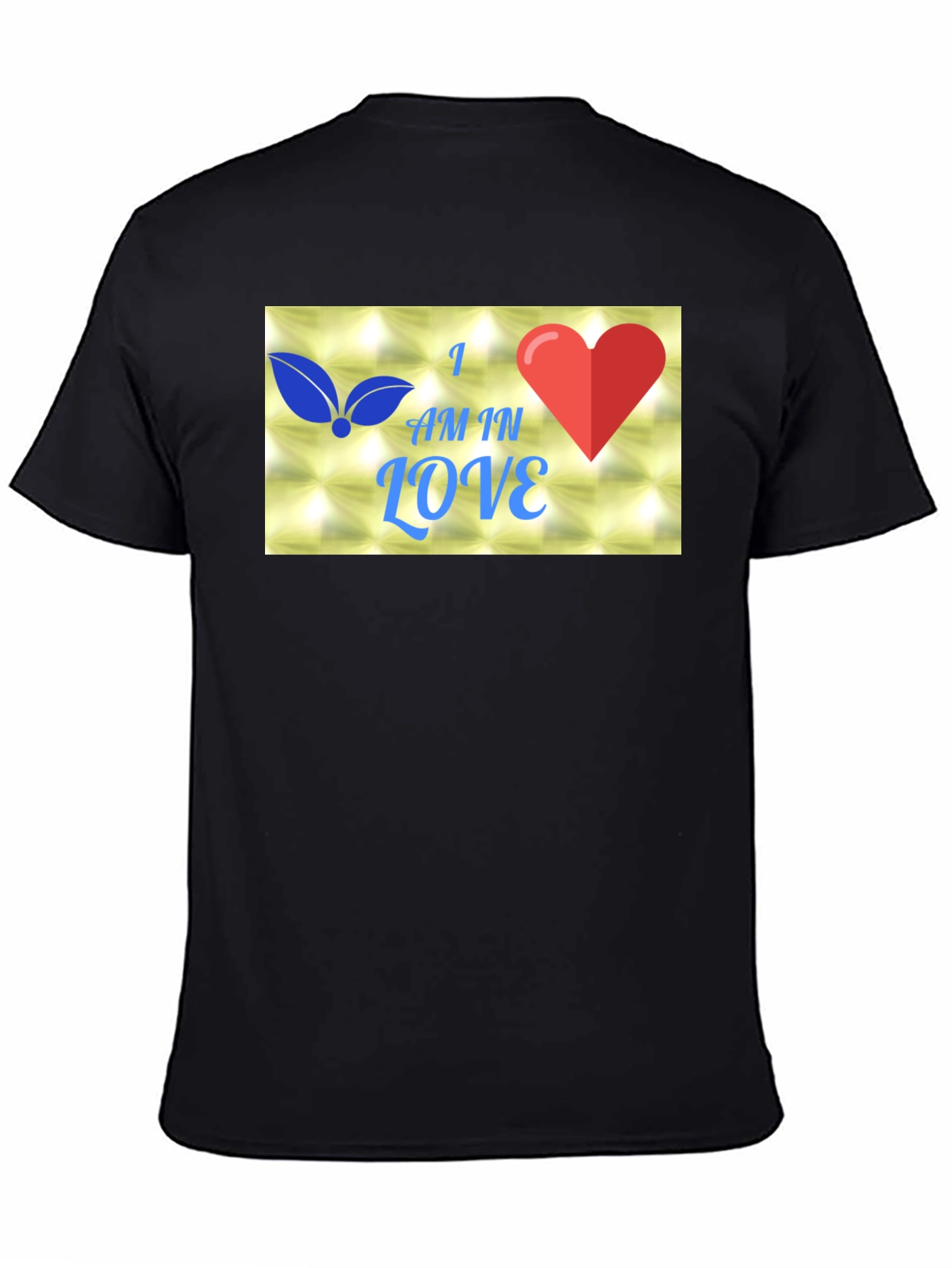 I Am In Love Graphic Black T-Shirt