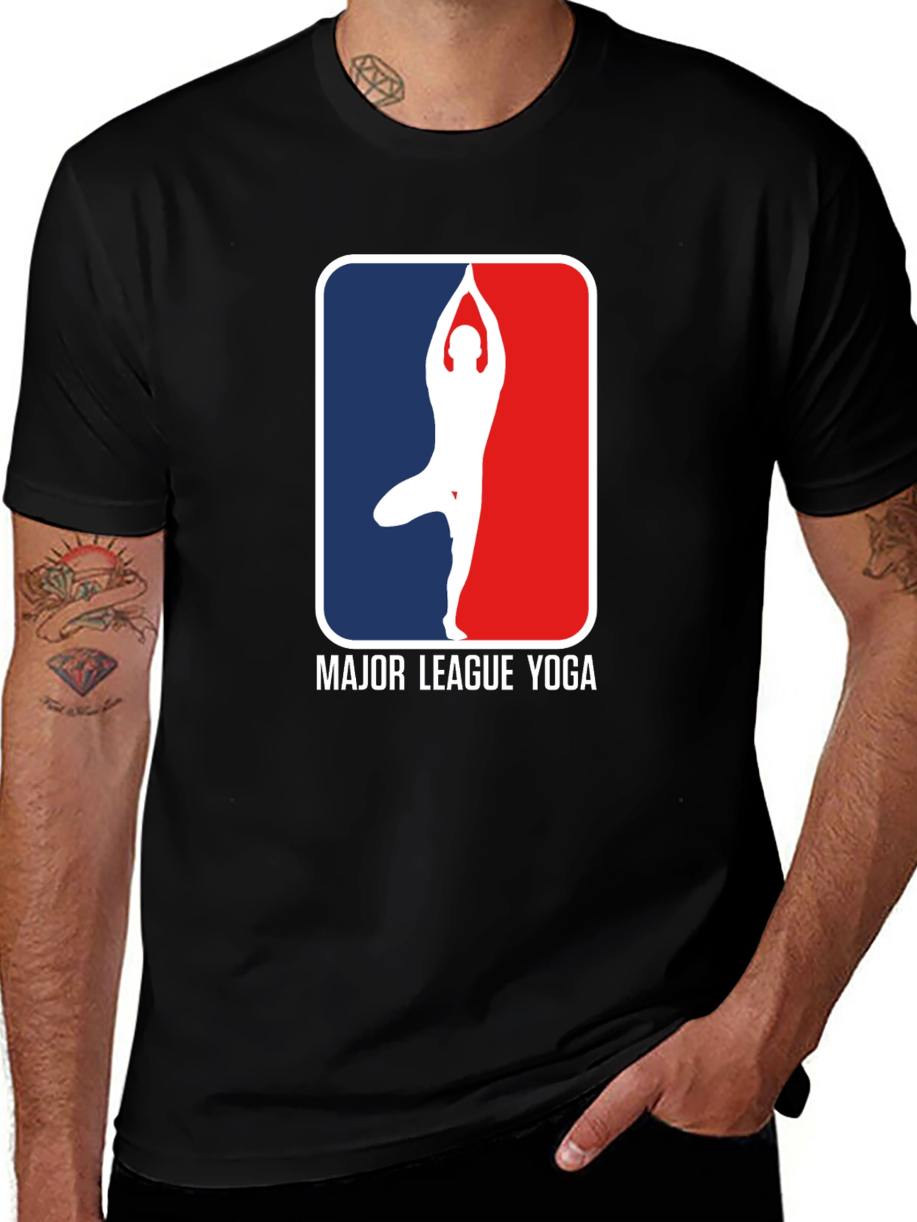 Major League Yoga Graphic Tee - Black Cotton
