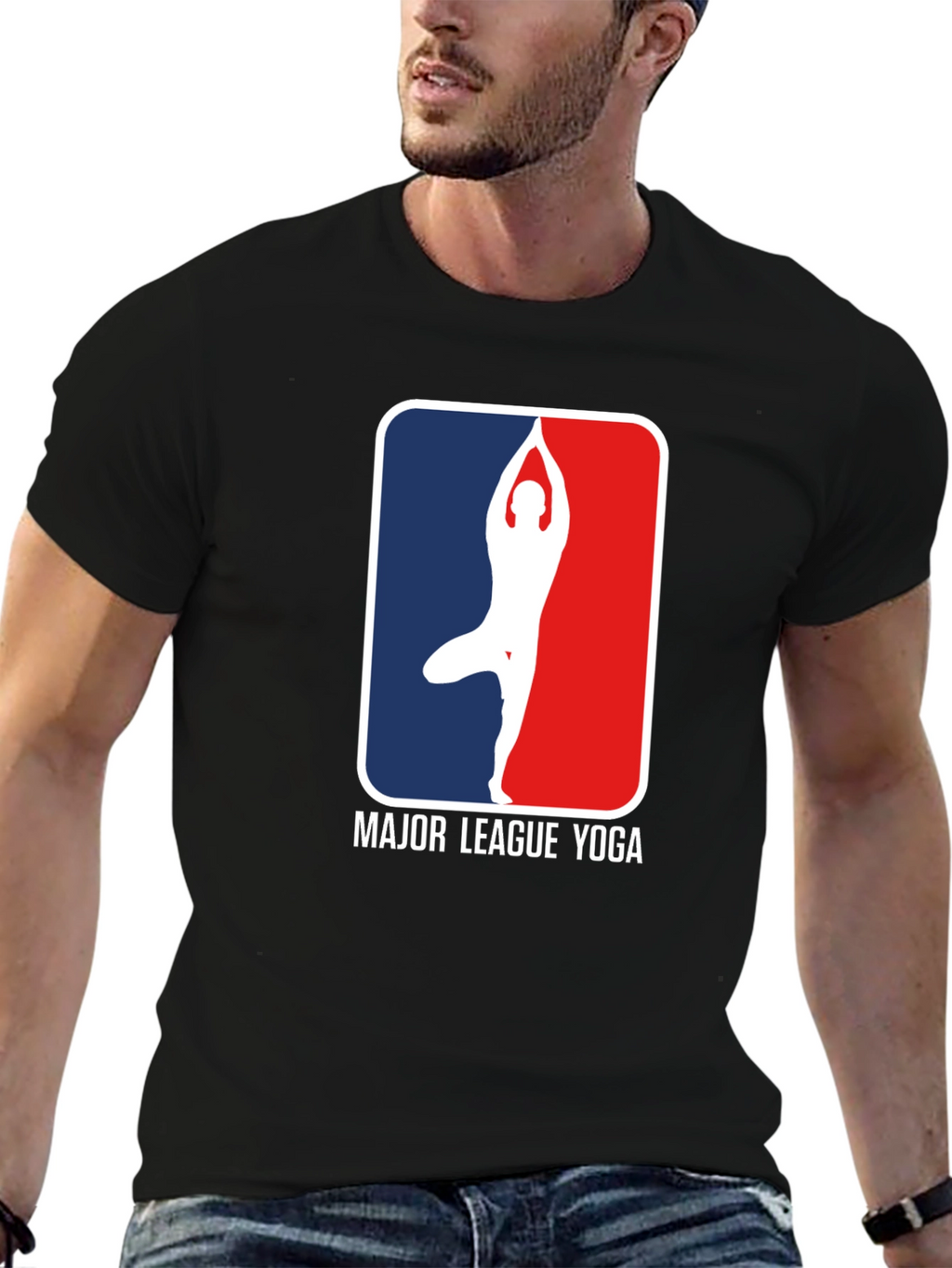 Major League Yoga Graphic Tee - Black Cotton