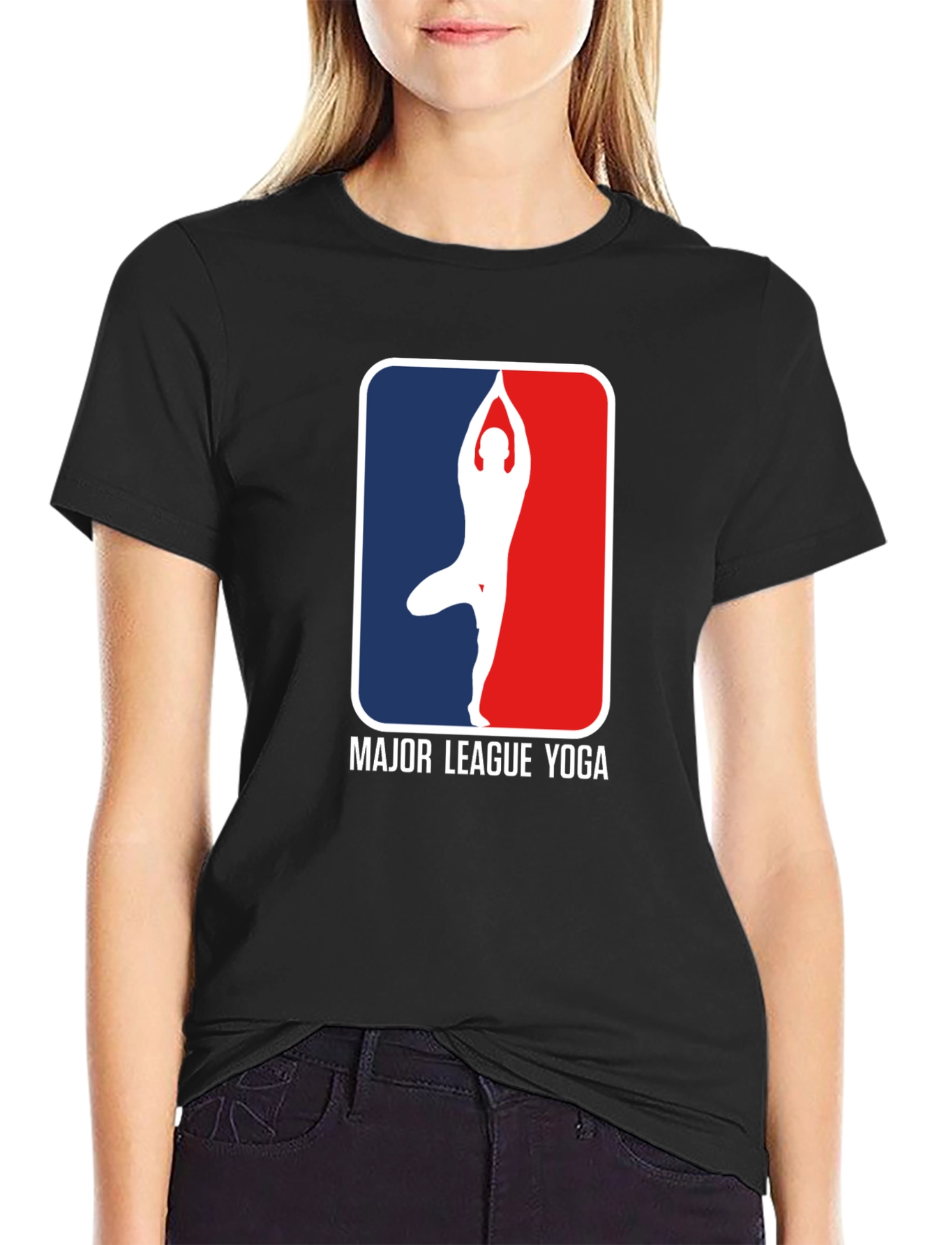 Major League Yoga Graphic Tee - Black Cotton