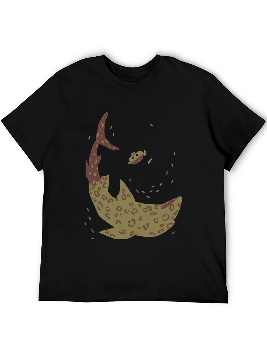 Shark Graphic Print Black T-Shirt