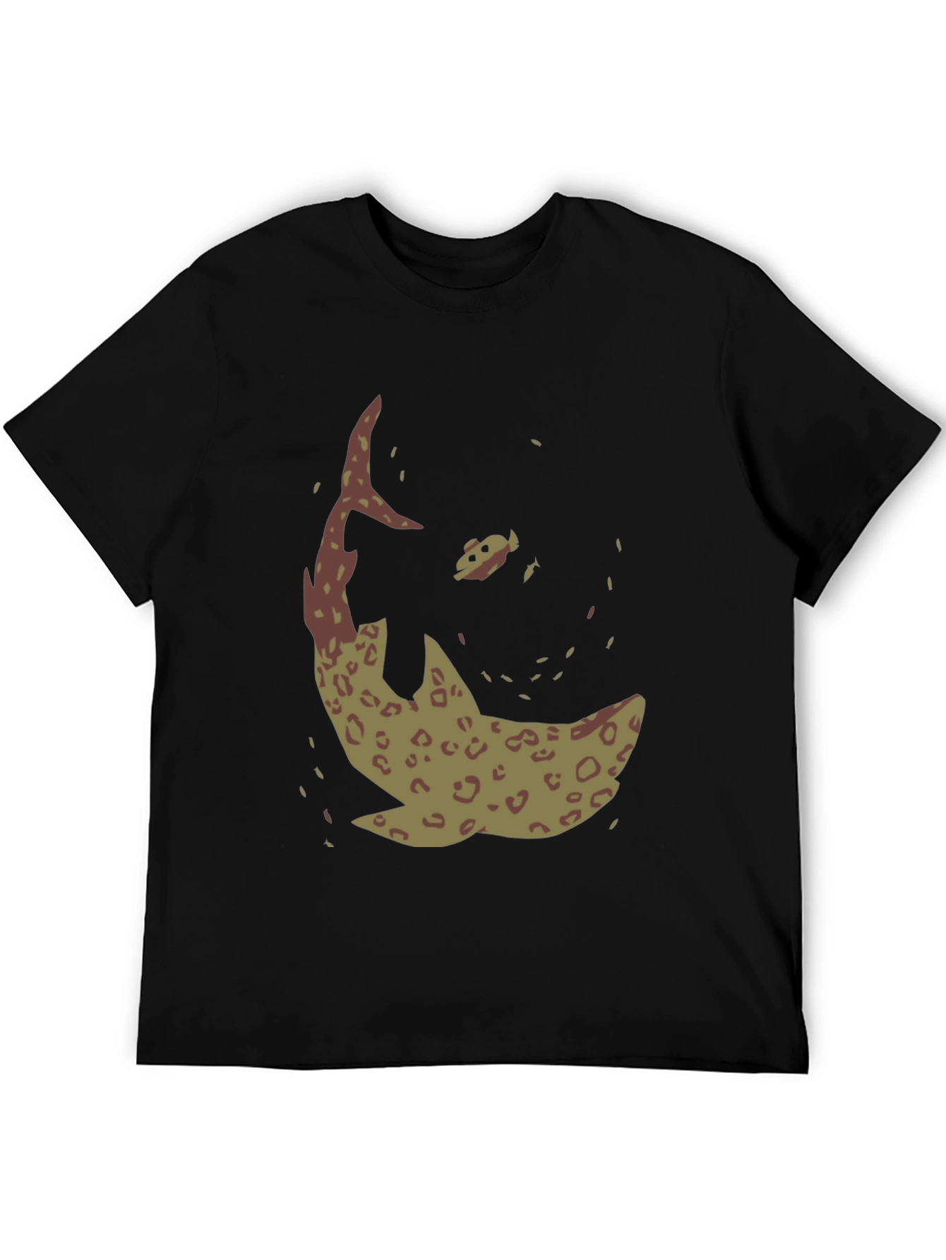 Shark Graphic Print Black T-Shirt