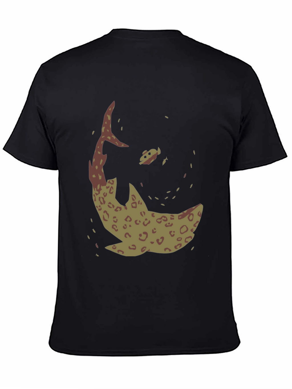 Shark Graphic Print Black T-Shirt