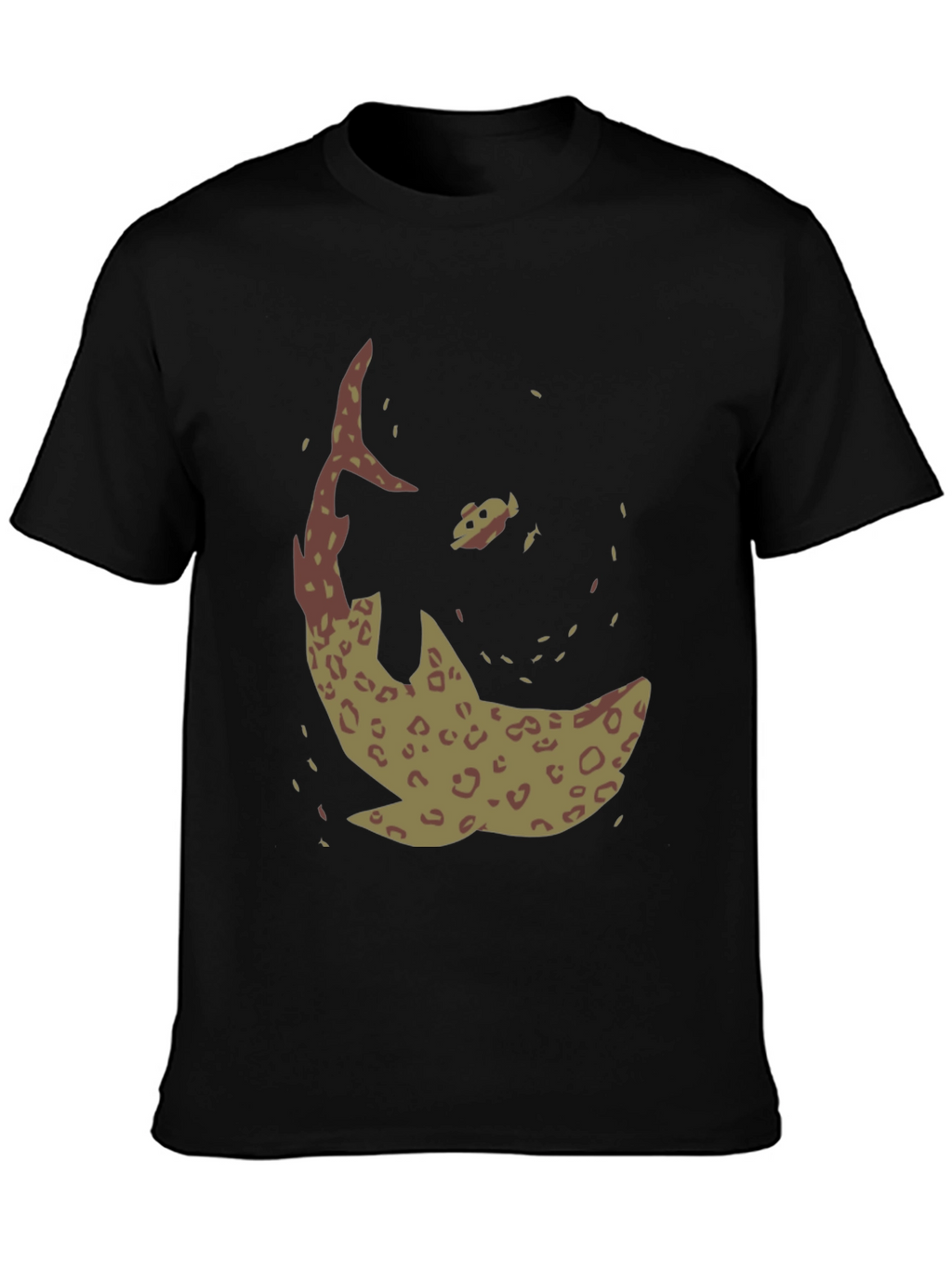 Shark Graphic Print Black T-Shirt