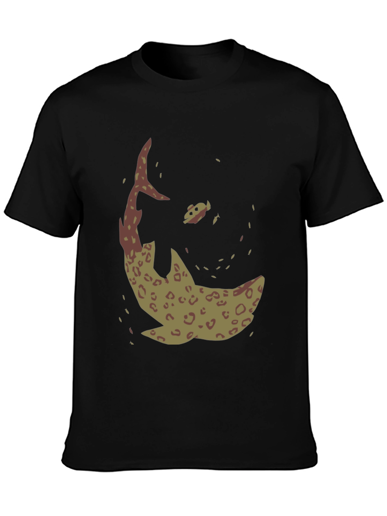Shark Graphic Print Black T-Shirt