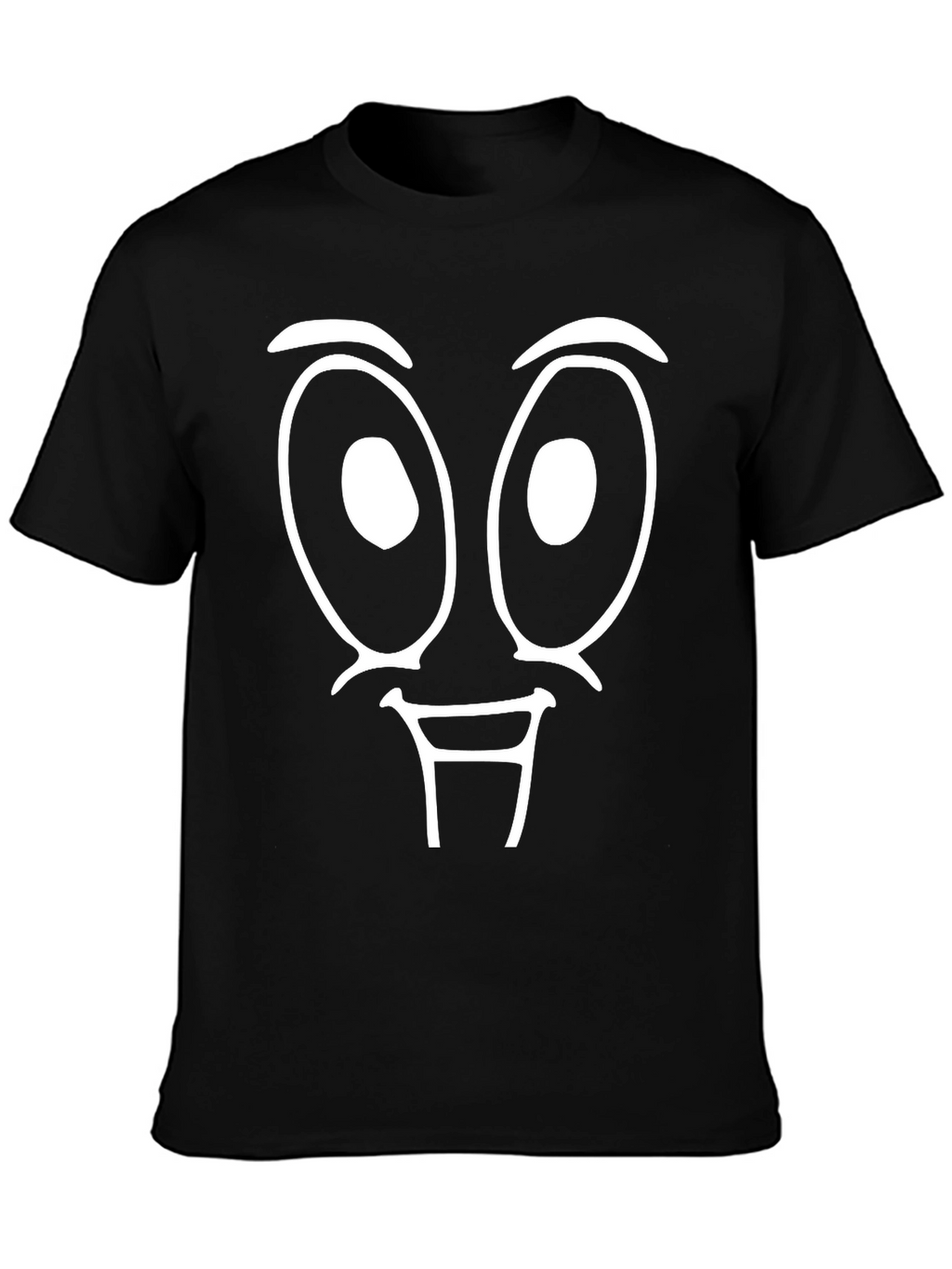Funny Face Graphic Tee - Black Cotton T-Shirt