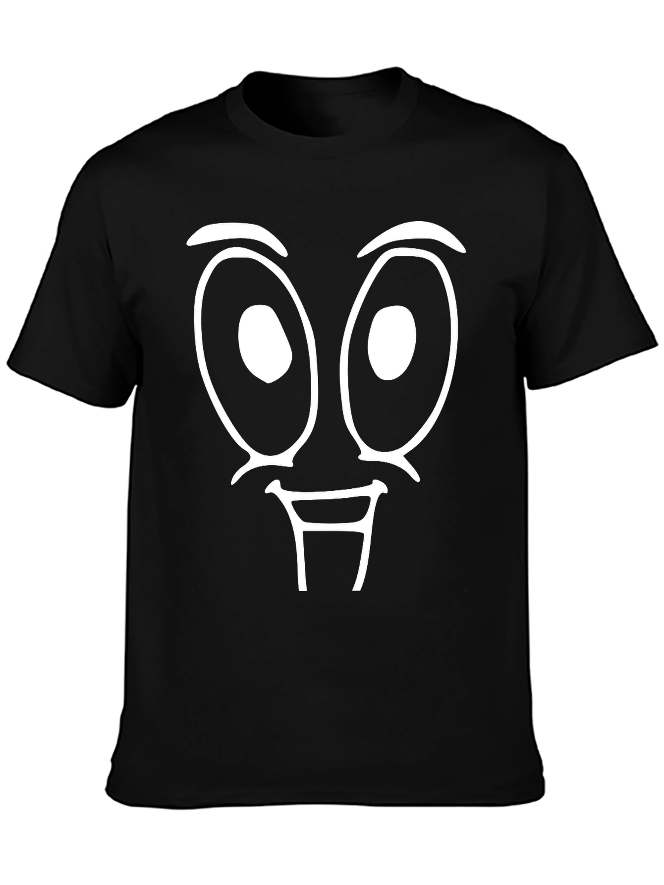 Funny Face Graphic Tee - Black Cotton T-Shirt