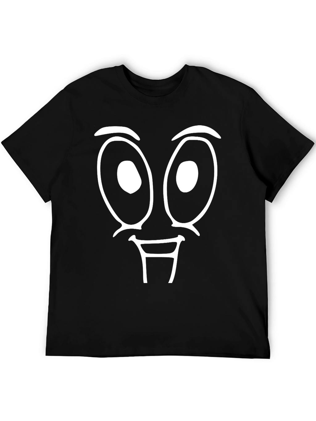 Funny Face Graphic Tee - Black Cotton T-Shirt