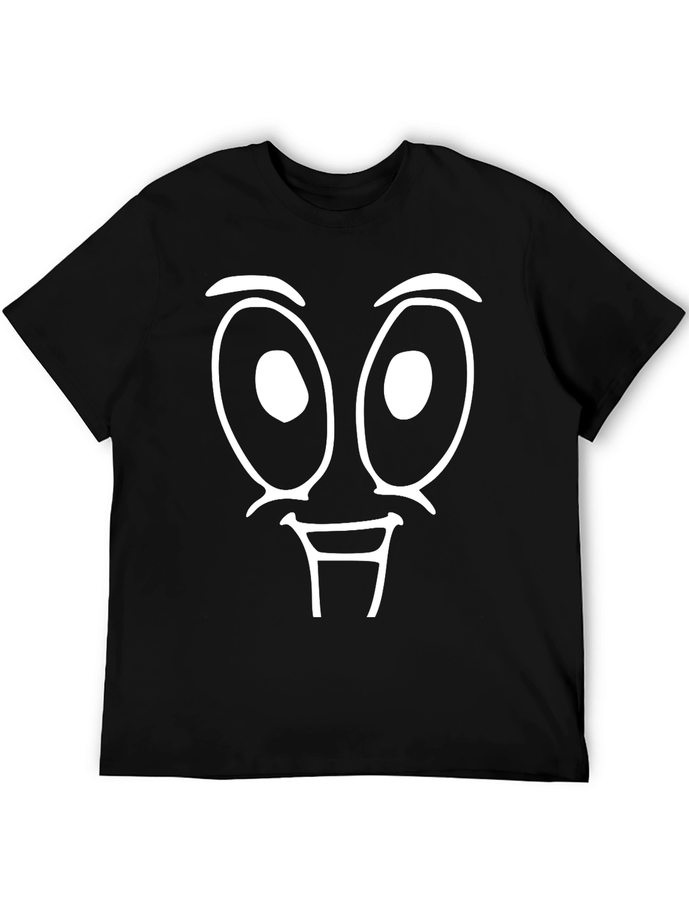 Funny Face Graphic Tee - Black Cotton T-Shirt