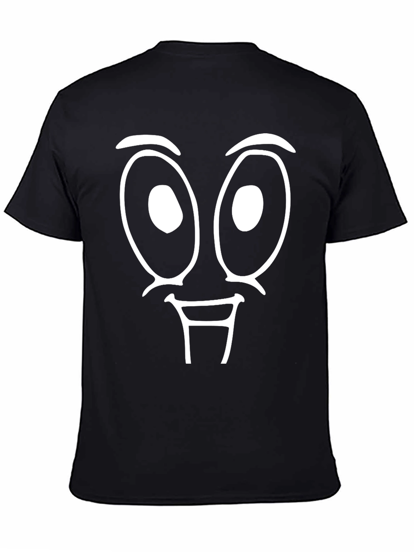 Funny Face Graphic Tee - Black Cotton T-Shirt