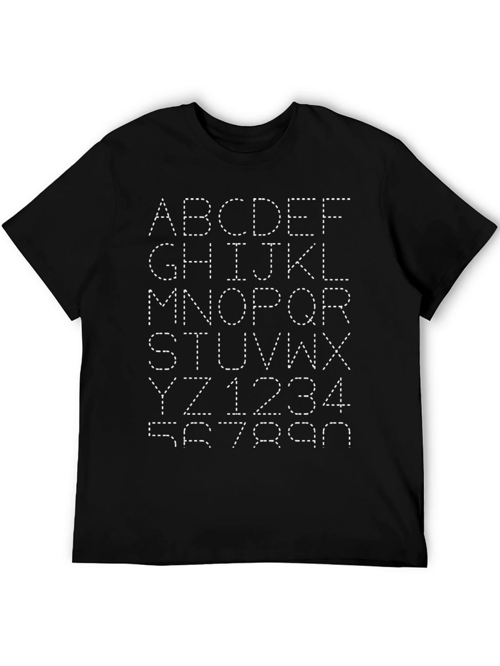 Alphabet & Numbers Graphic Tee - Classic Black T-Shirt