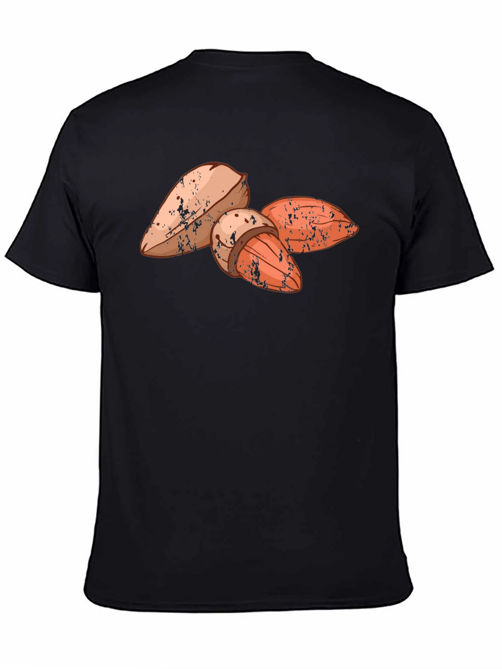 Almond Graphic Print Black T-Shirt