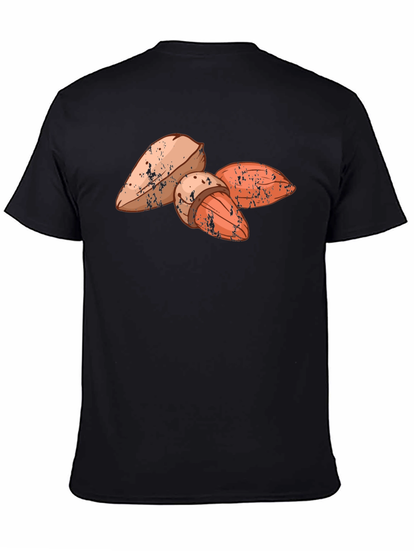 Almond Graphic Print Black T-Shirt