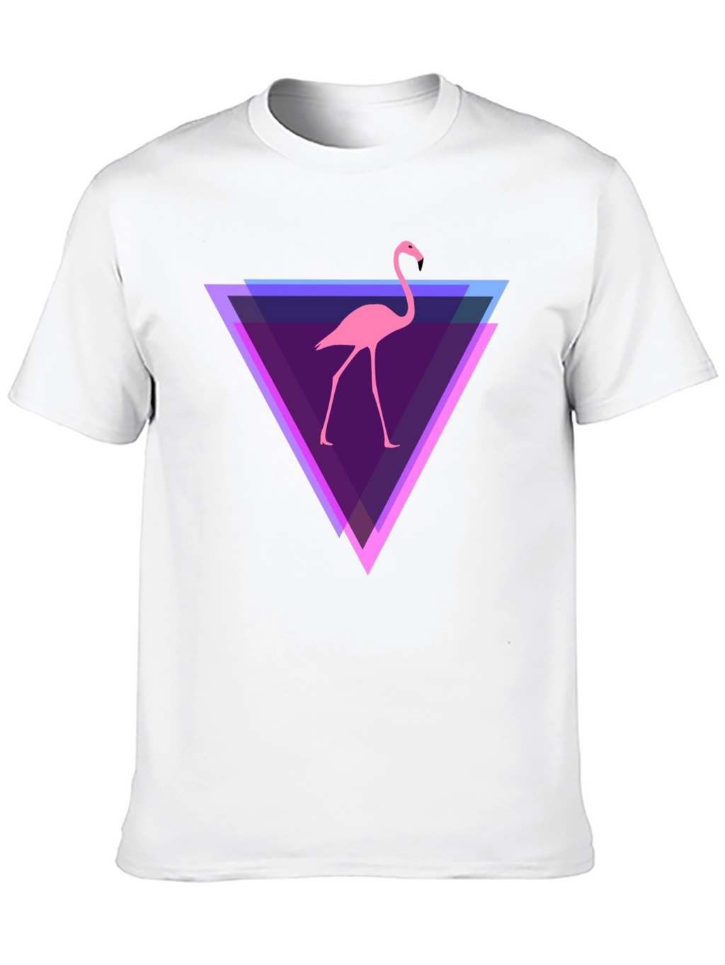 Flamingo Triangle Graphic Tee - Modern Casual Style