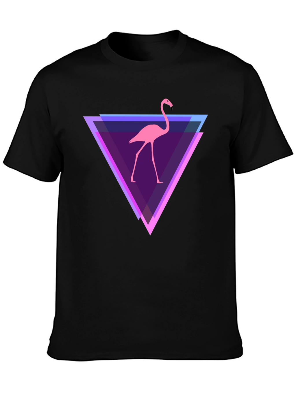 Flamingo Triangle Graphic Tee - Modern Casual Style