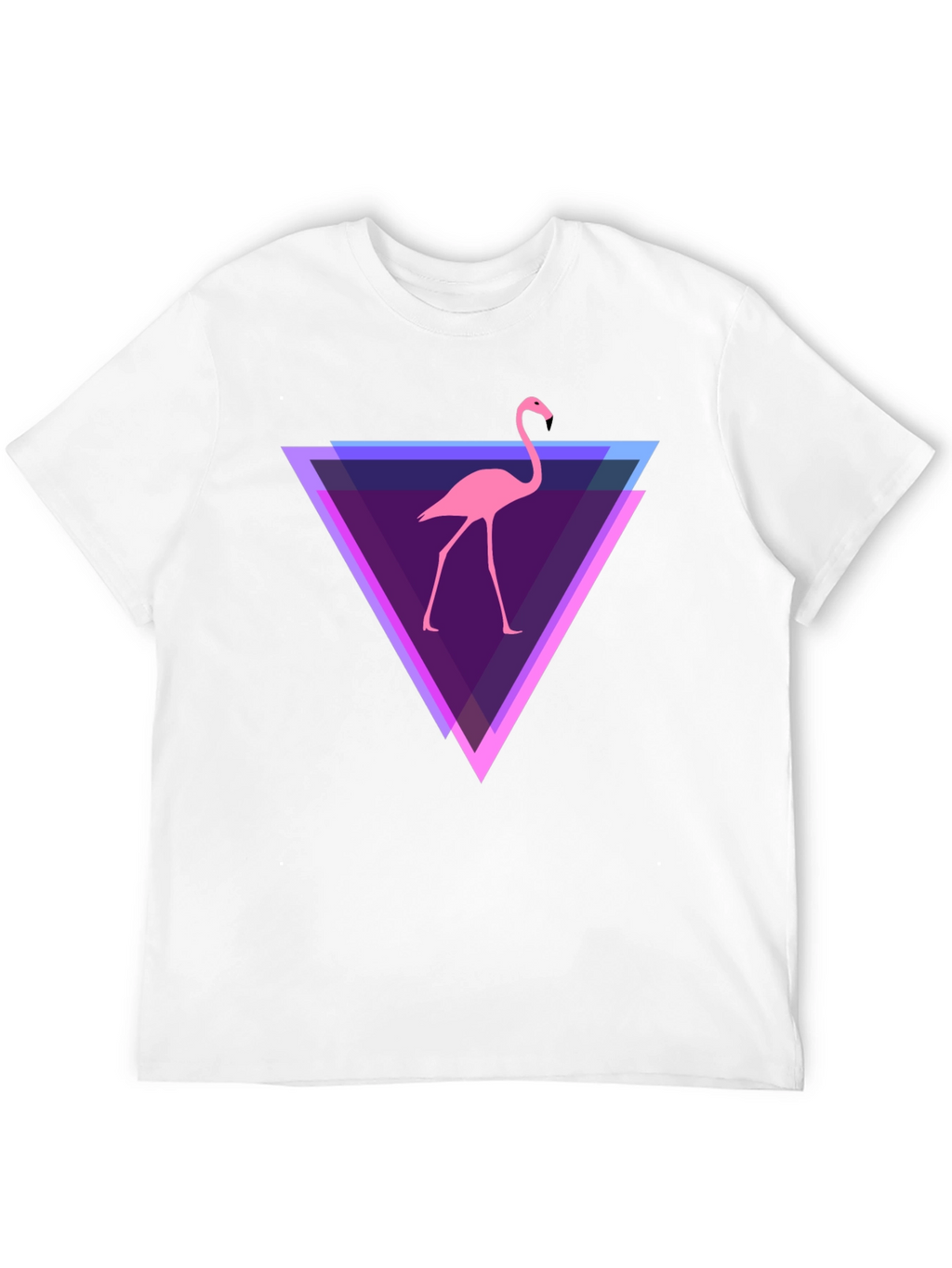 Flamingo Triangle Graphic Tee - Modern Casual Style