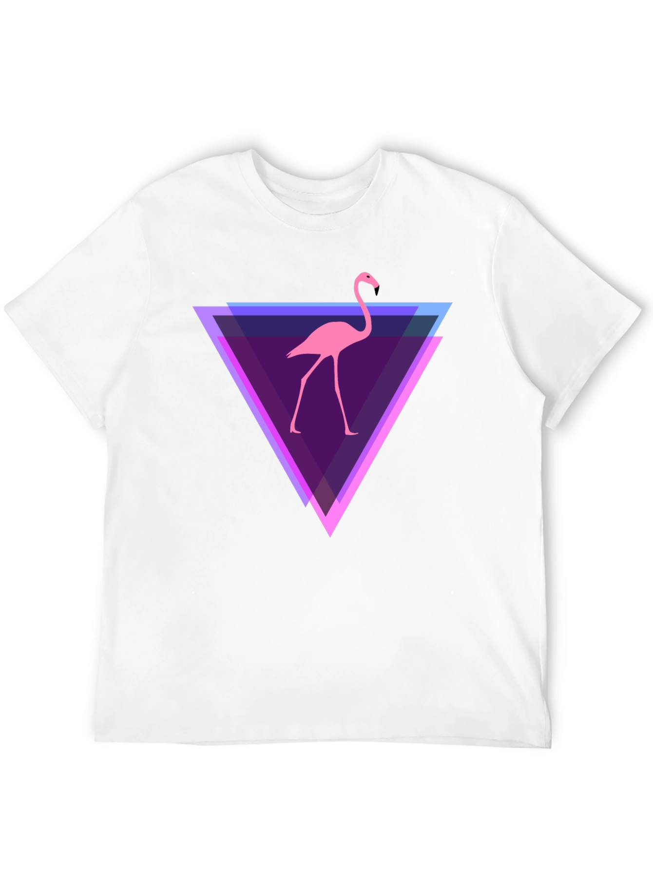 Flamingo Triangle Graphic Tee - Modern Casual Style